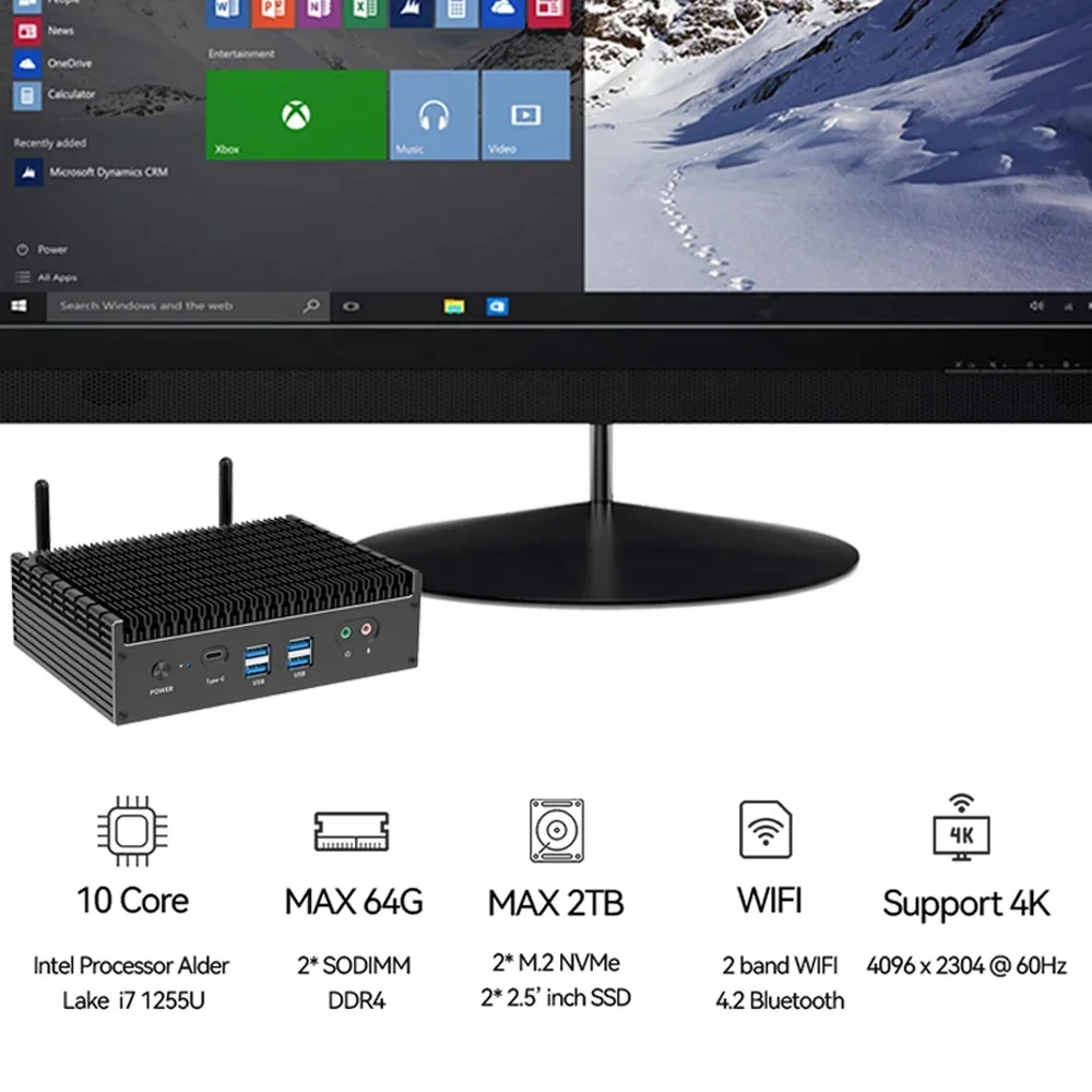 NEW Fanless Mini Gaming PC Bar - огляд і ціна Pc Gaming I5