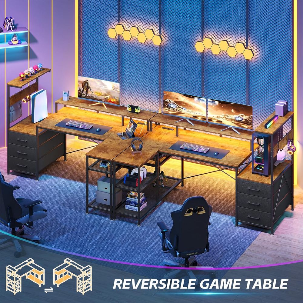 L-Shaped Gaming Desk with Draw - огляд і ціна Monitor Stand