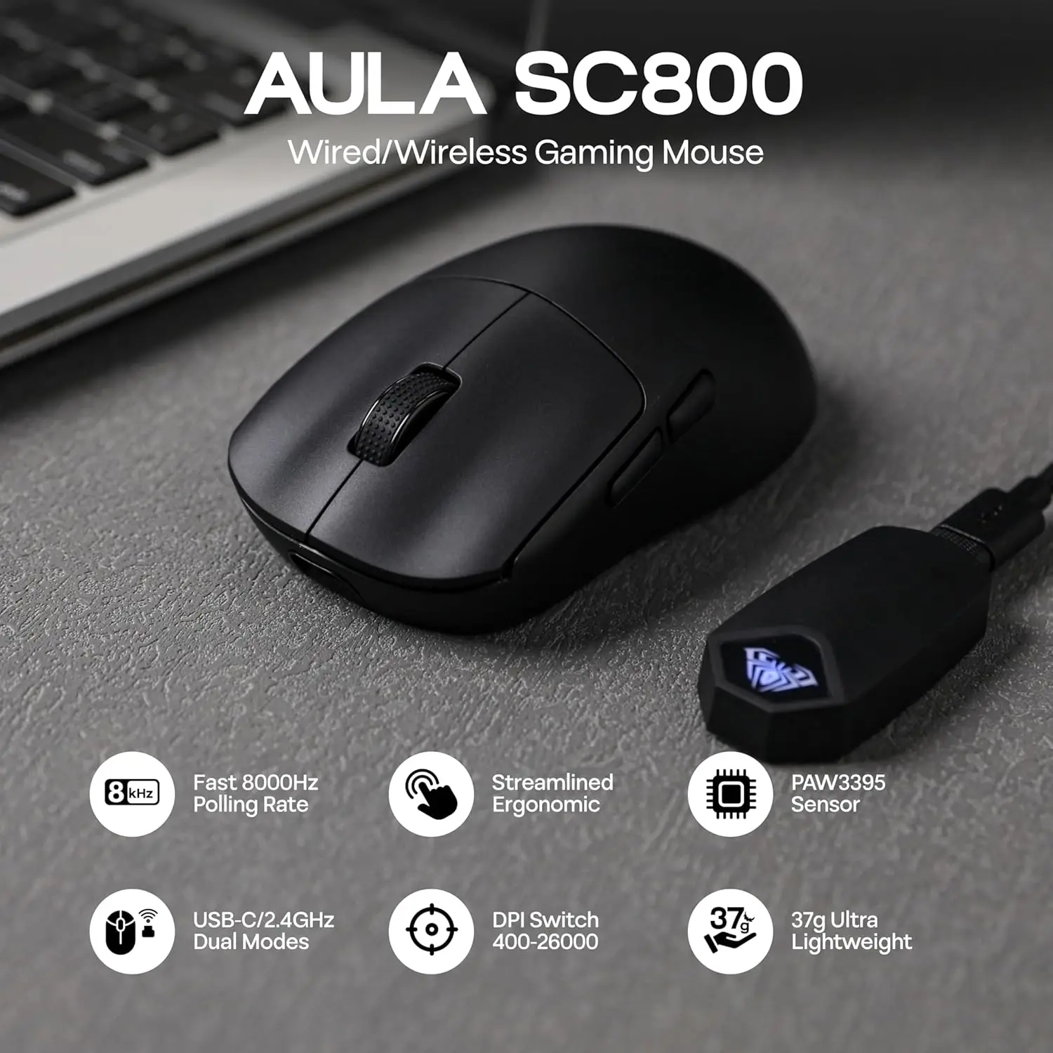 AULA SC800 Gaming Mouse USB-C  - огляд і ціна Pc Gaming Gigabyte