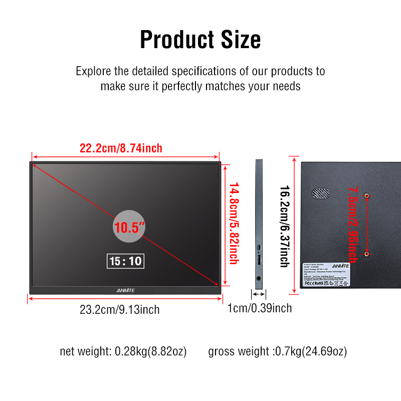 Anmite 10.5-Inch Portable Moni - огляд і ціна Pc Gaming Gigabyte