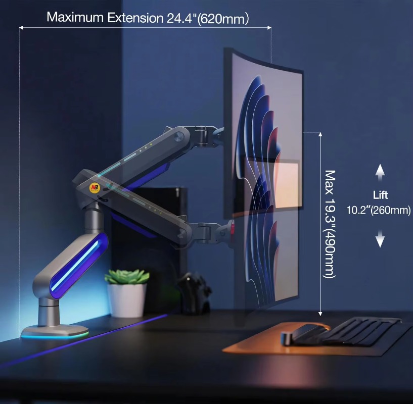 ERGONOMIC Gaming Monitor Arm f - огляд і ціна Monitor Stand